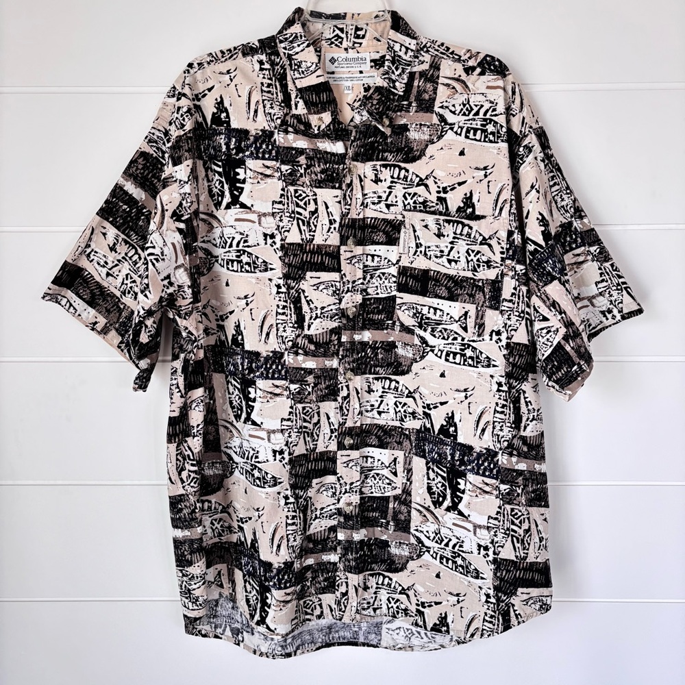 Vintage Columbia Sportswear Mens Button Down Short Sleeve Fishing Shirt XL - Picture 11 of 11